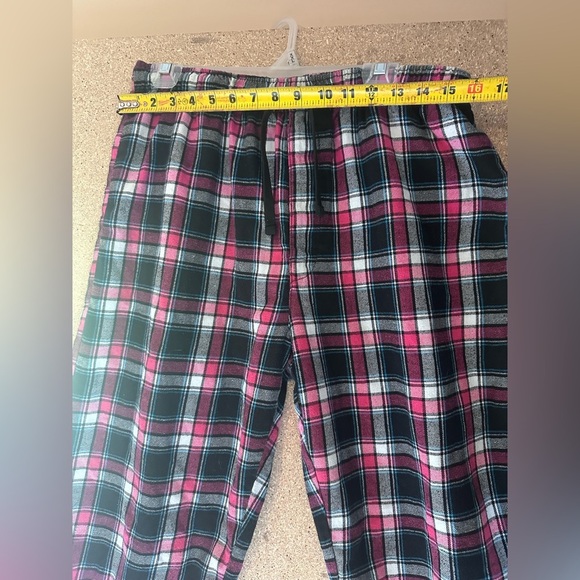 Plaid Pajama Pants in Pink and Black Tie Waist Size Large - Picture 9 of 9